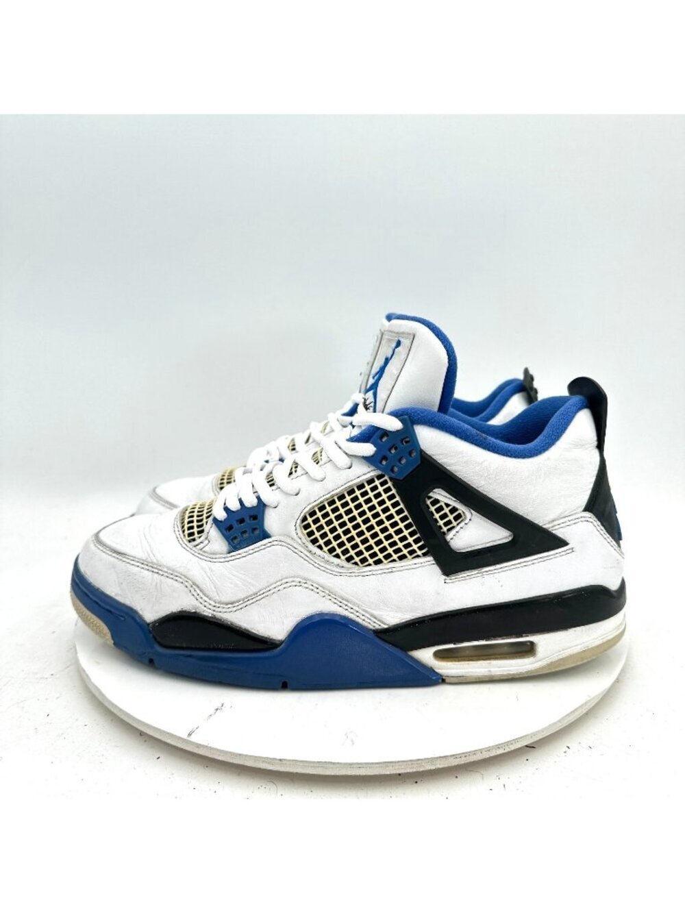 Nike Air Jordan Retro 4Motorsport Men Size 10.5 308497-117 White Blue Shoes